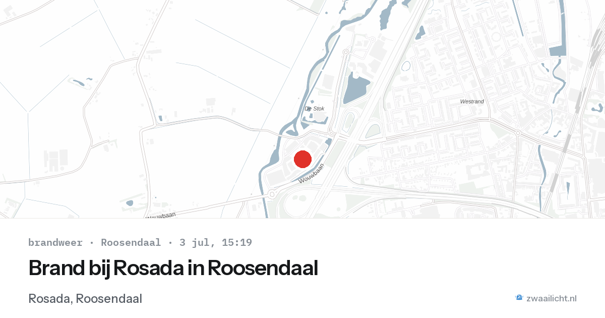 Brand bij Rosada in Roosendaal — 3 jul 2026