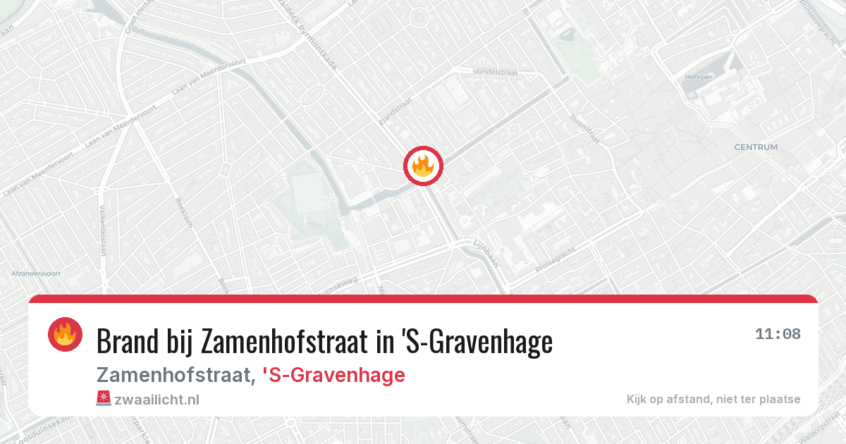 Brand bij Zamenhofstraat in 'S-Gravenhage — 10 apr 2026