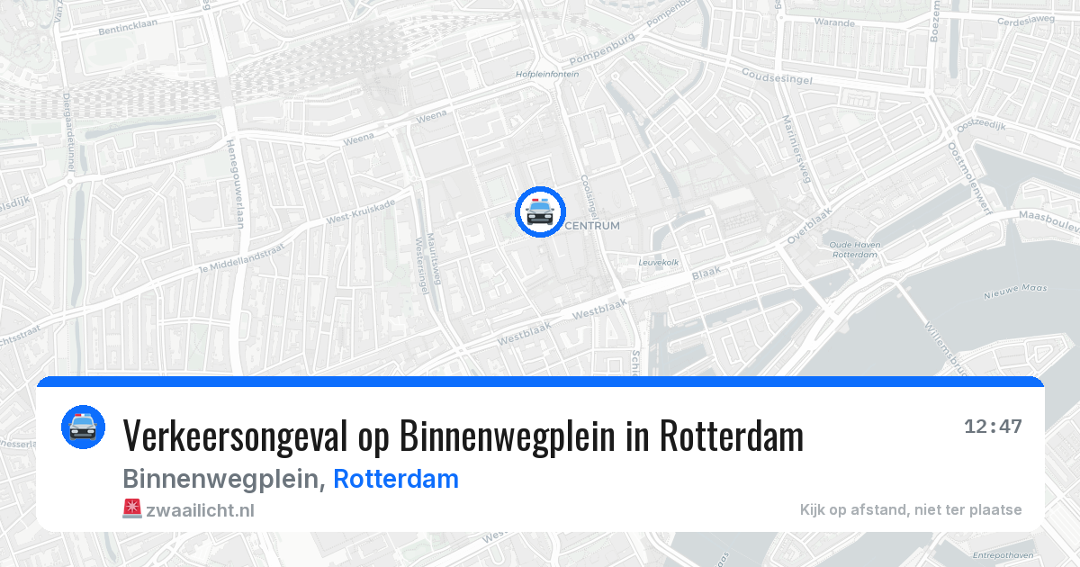 Verkeersongeval op Binnenwegplein in Rotterdam — 14 jul 2026