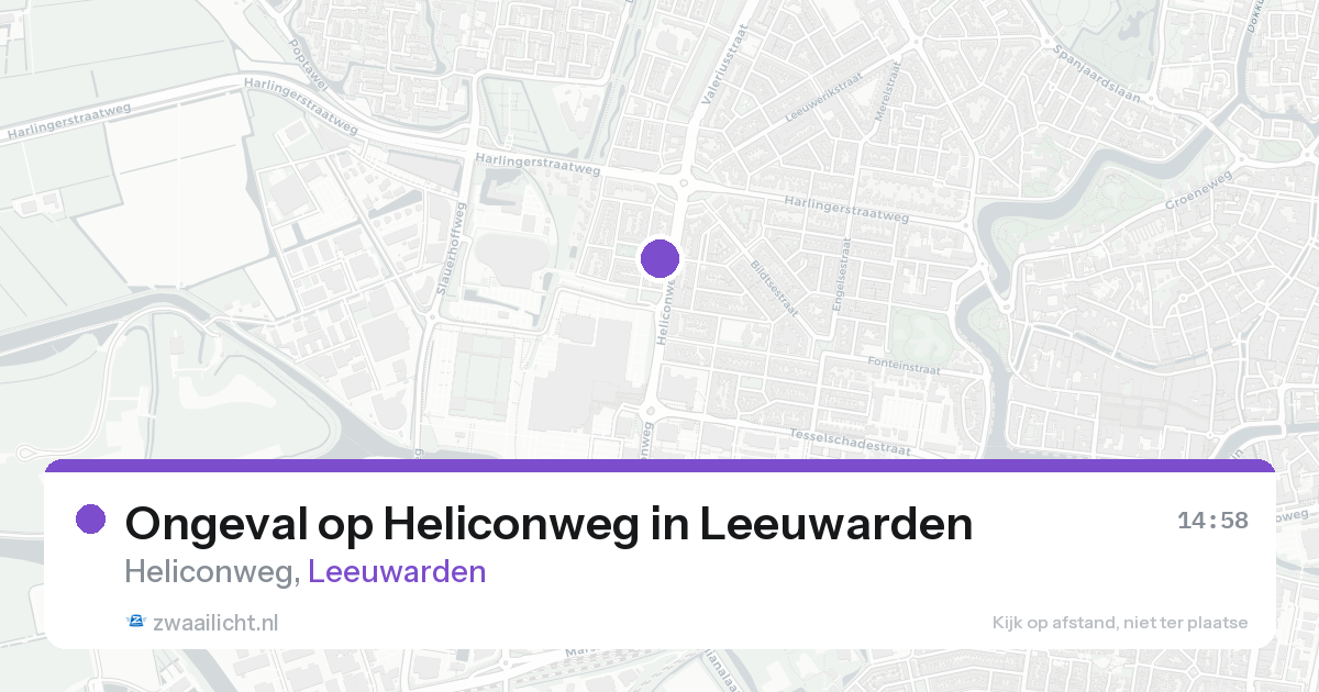 Ongeval op Heliconweg in Leeuwarden — 20 aug 2026