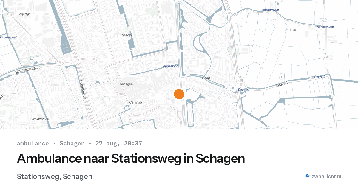 Ambulance naar Stationsweg in Schagen — 27 aug 2026