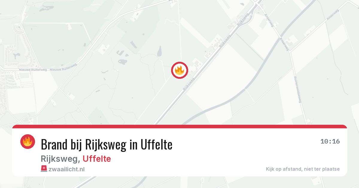 Brand bij Rijksweg in Uffelte — 22 jun 2026