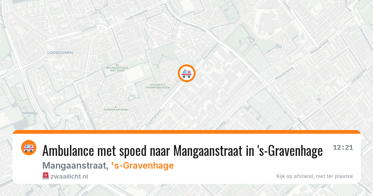 Ambulance met spoed naar Mangaanstraat in 's-Gravenhage — 9 jul 2026