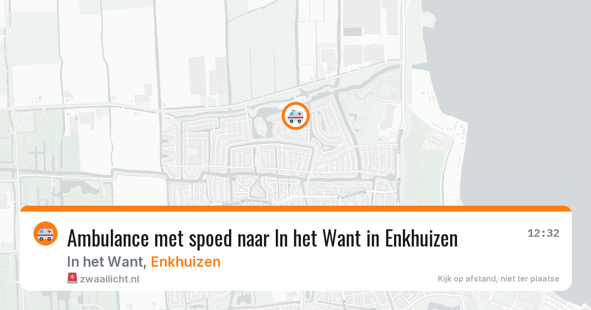 Ambulance met spoed naar In het Want in Enkhuizen — 7 jul 2026