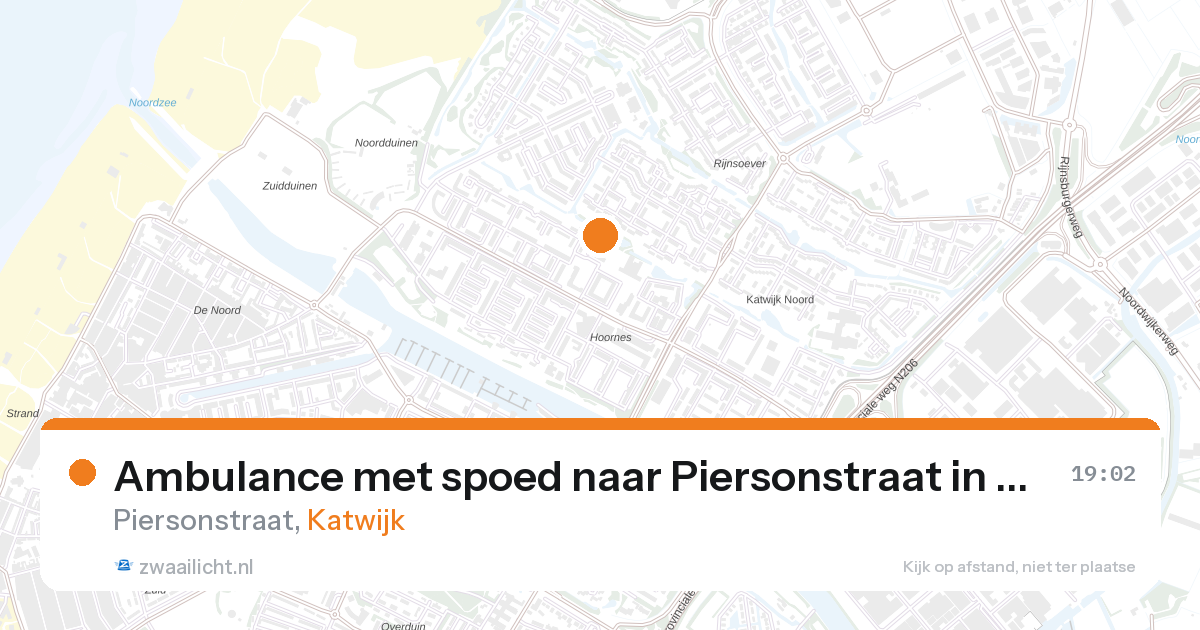 Ambulance met spoed naar Piersonstraat in Katwijk — 18 jun 2026