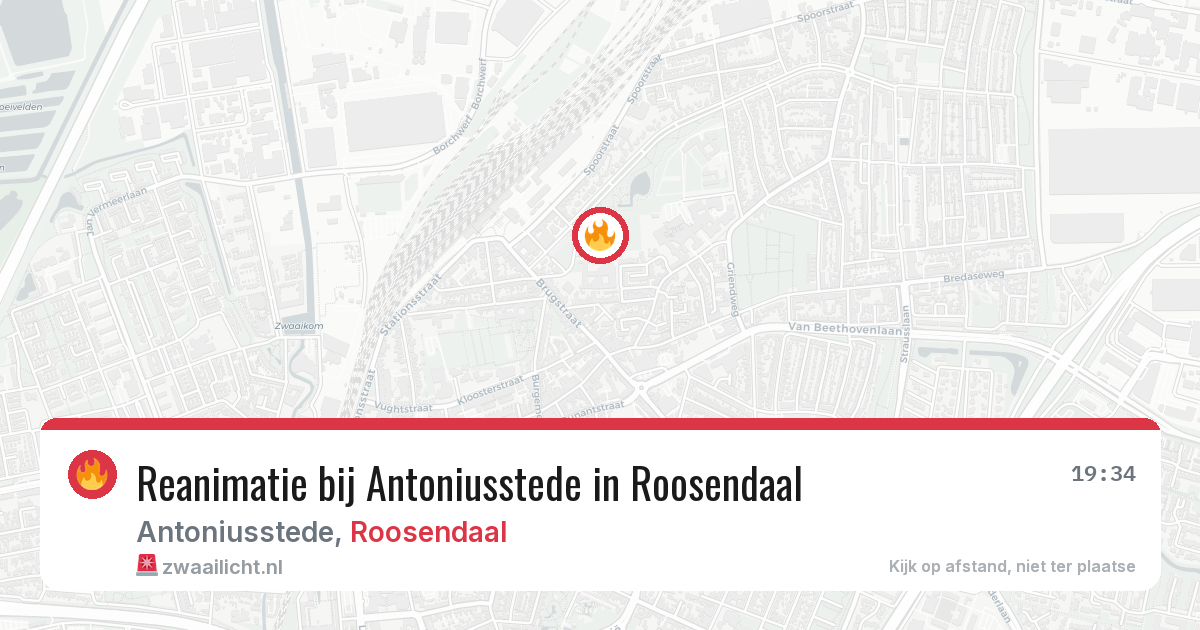 Reanimatie bij Antoniusstede in Roosendaal — 14 aug 2026
