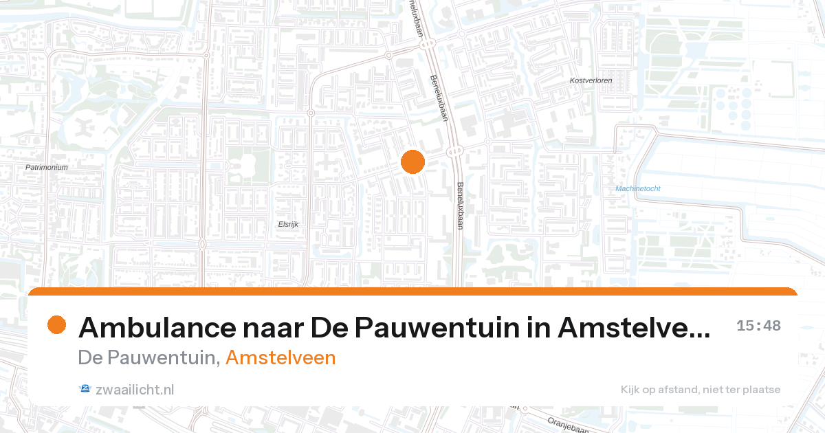 Ambulance naar De Pauwentuin in Amstelveen — 25 jun 2026