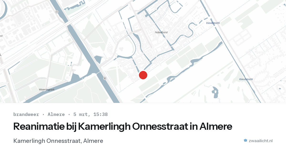 Reanimatie bij Kamerlingh Onnesstraat in Almere — 5 mrt 2026