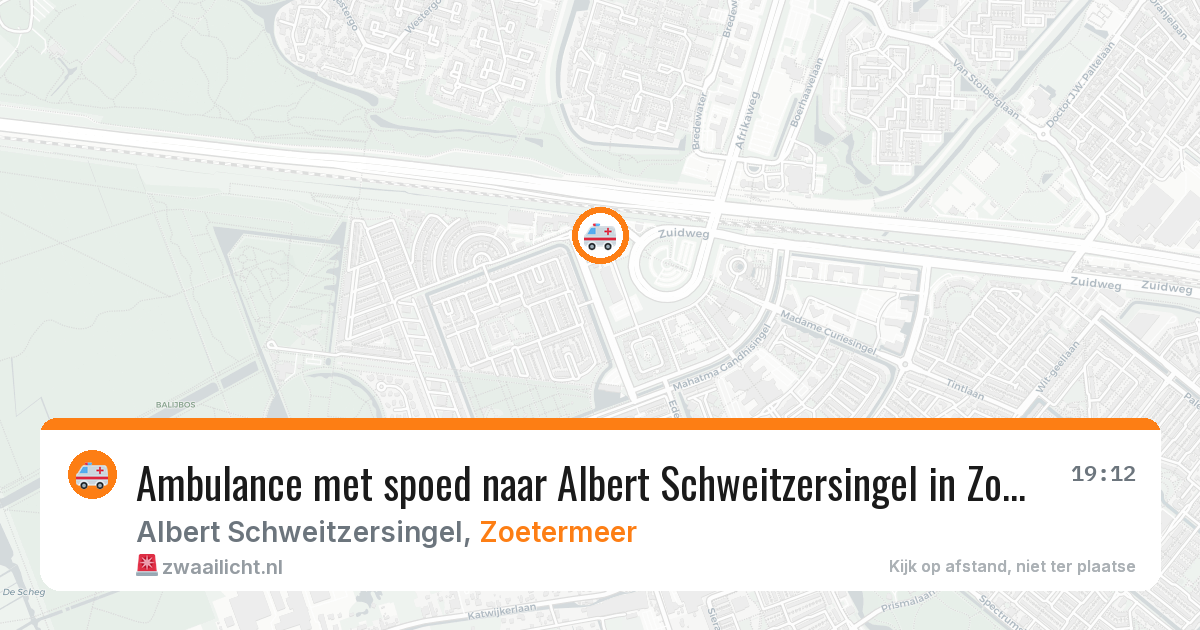 Ambulance met spoed naar Albert Schweitzersingel in Zoetermeer — 11 mei 2026