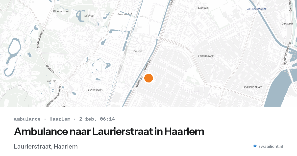 Ambulance naar Laurierstraat in Haarlem — 2 feb 2026