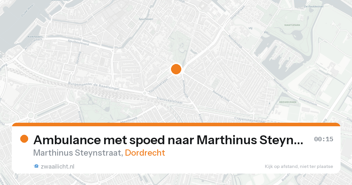 Ambulance met spoed naar Marthinus Steynstraat in Dordrecht — 19 aug 2026