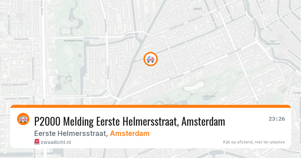 P2000 Melding Eerste Helmersstraat, Amsterdam — 14 apr 2026