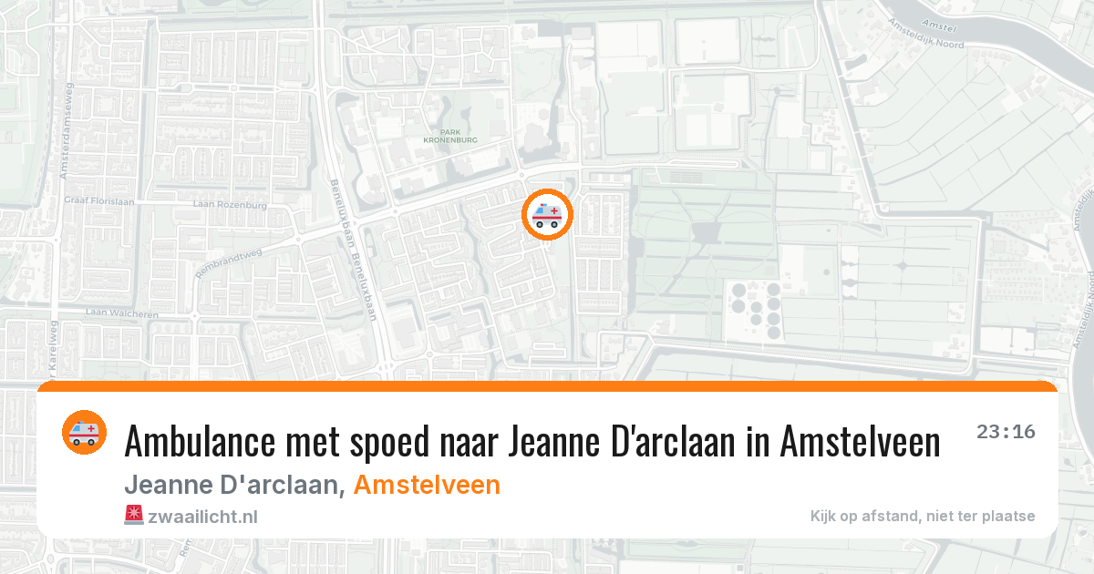 Ambulance met spoed naar Jeanne D'arclaan in Amstelveen — 29 jun 2026