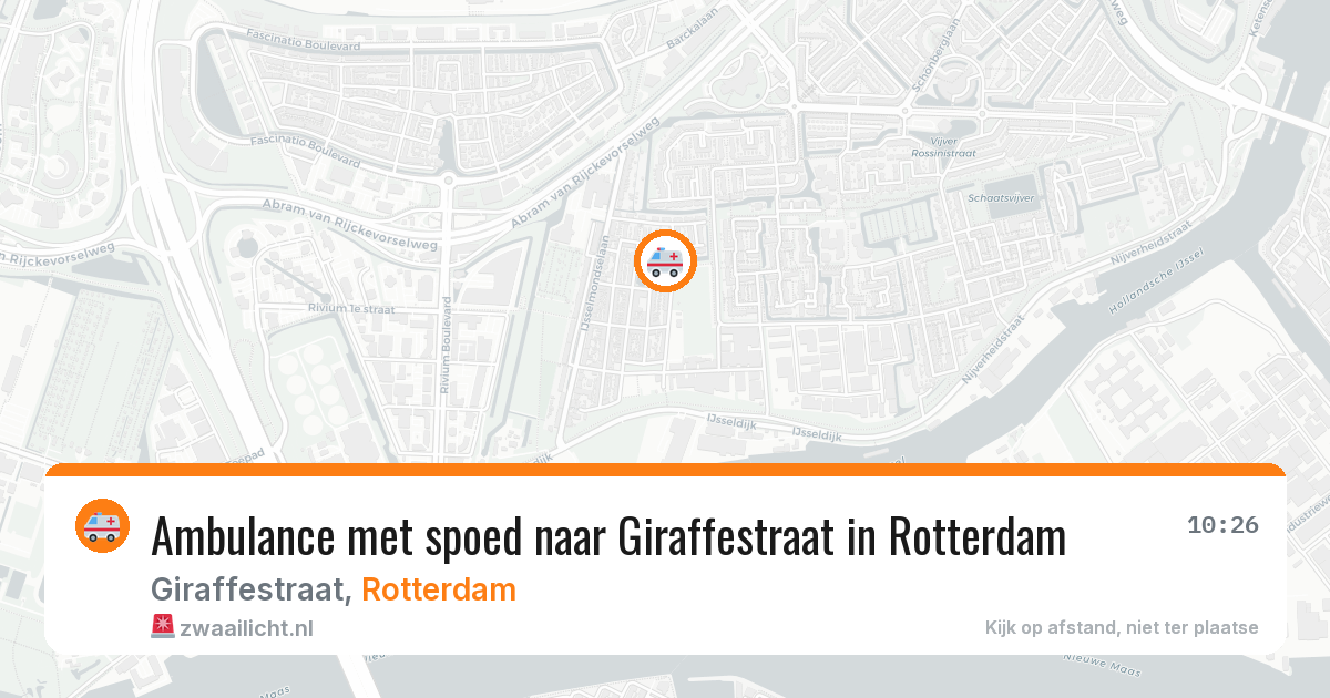 Ambulance met spoed naar Giraffestraat in Rotterdam — 13 mei 2026