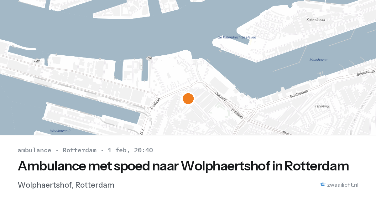 Ambulance met spoed naar Wolphaertshof in Rotterdam — 1 feb 2026