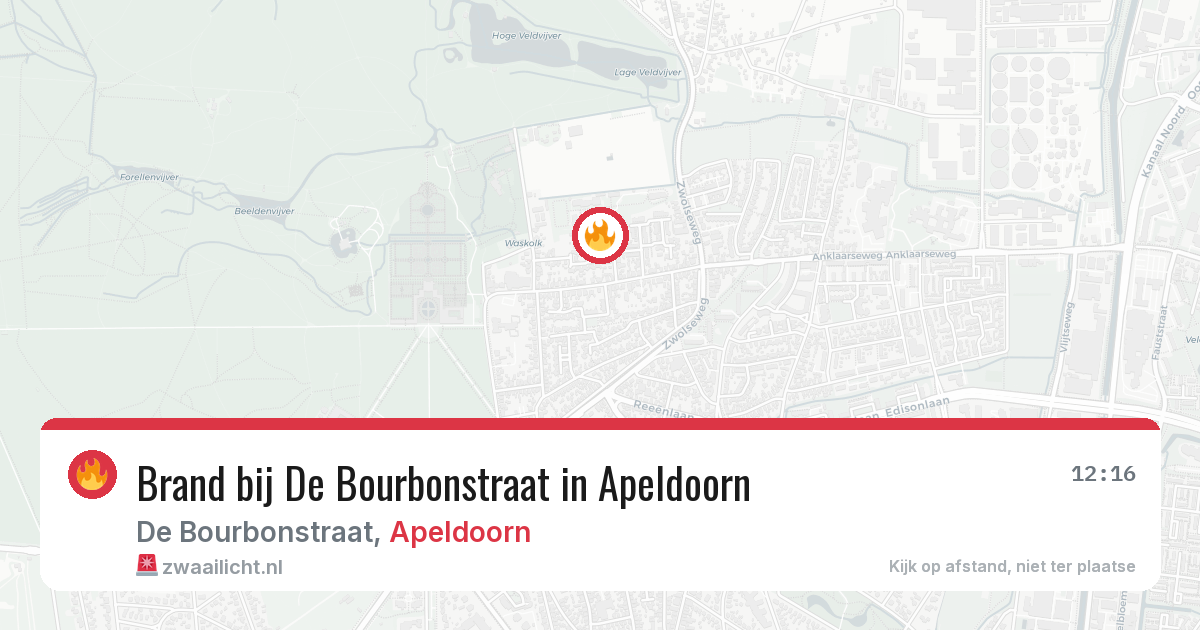 Brand bij De Bourbonstraat in Apeldoorn — 29 jun 2026