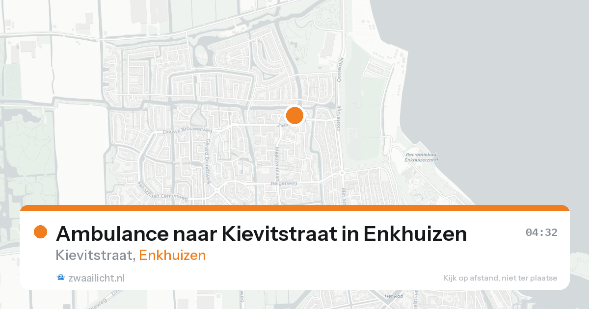 Ambulance naar Kievitstraat in Enkhuizen — 16 aug 2026