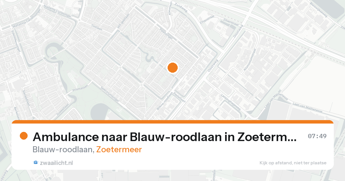 Ambulance naar Blauw-roodlaan in Zoetermeer — 19 aug 2026