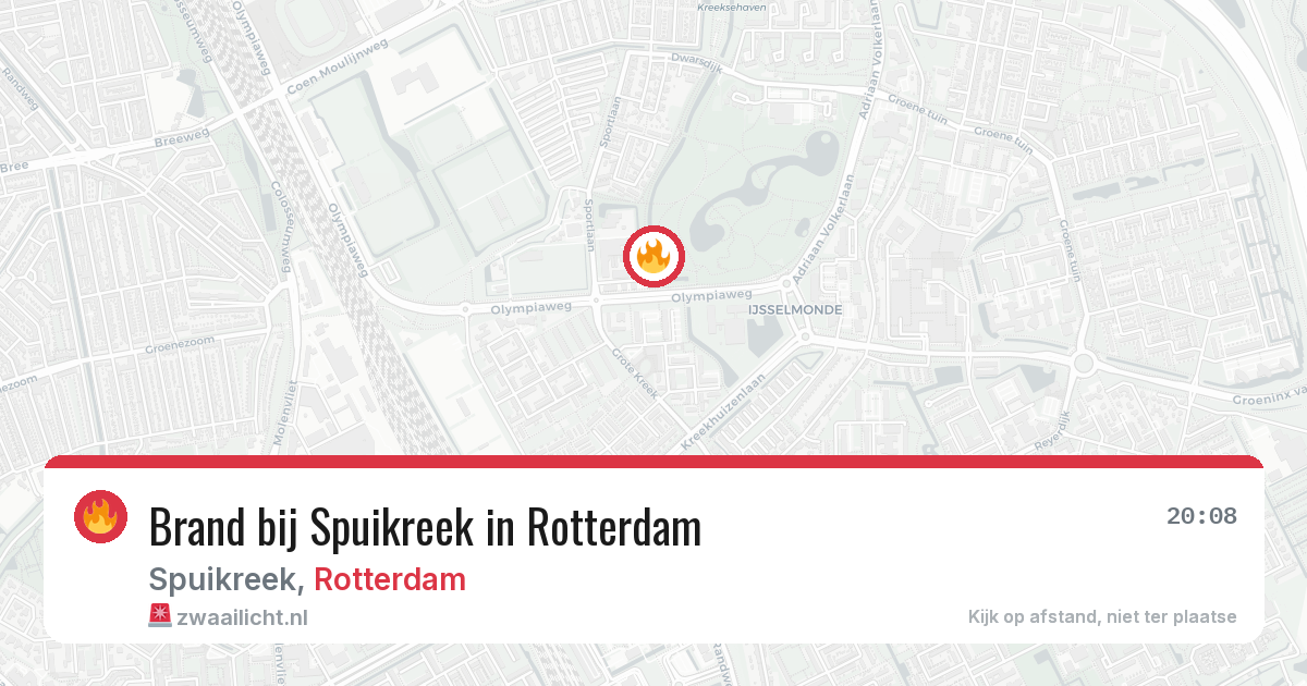 Brand bij Spuikreek in Rotterdam — 21 mei 2026