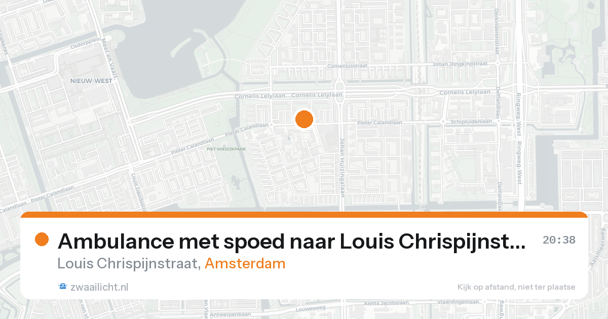 Ambulance met spoed naar Louis Chrispijnstraat in Amsterdam — 24 aug 2026