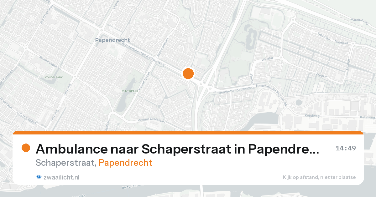 Ambulance naar Schaperstraat in Papendrecht — 23 aug 2026