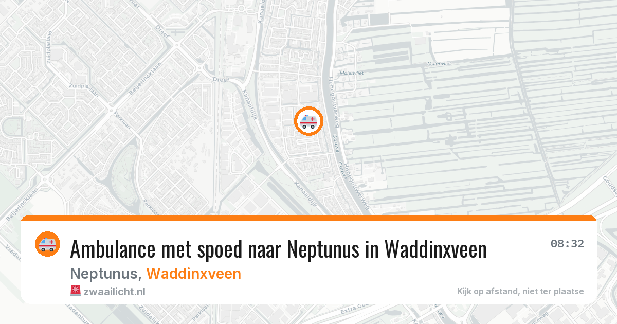 Ambulance met spoed naar Neptunus in Waddinxveen — 23 jun 2026