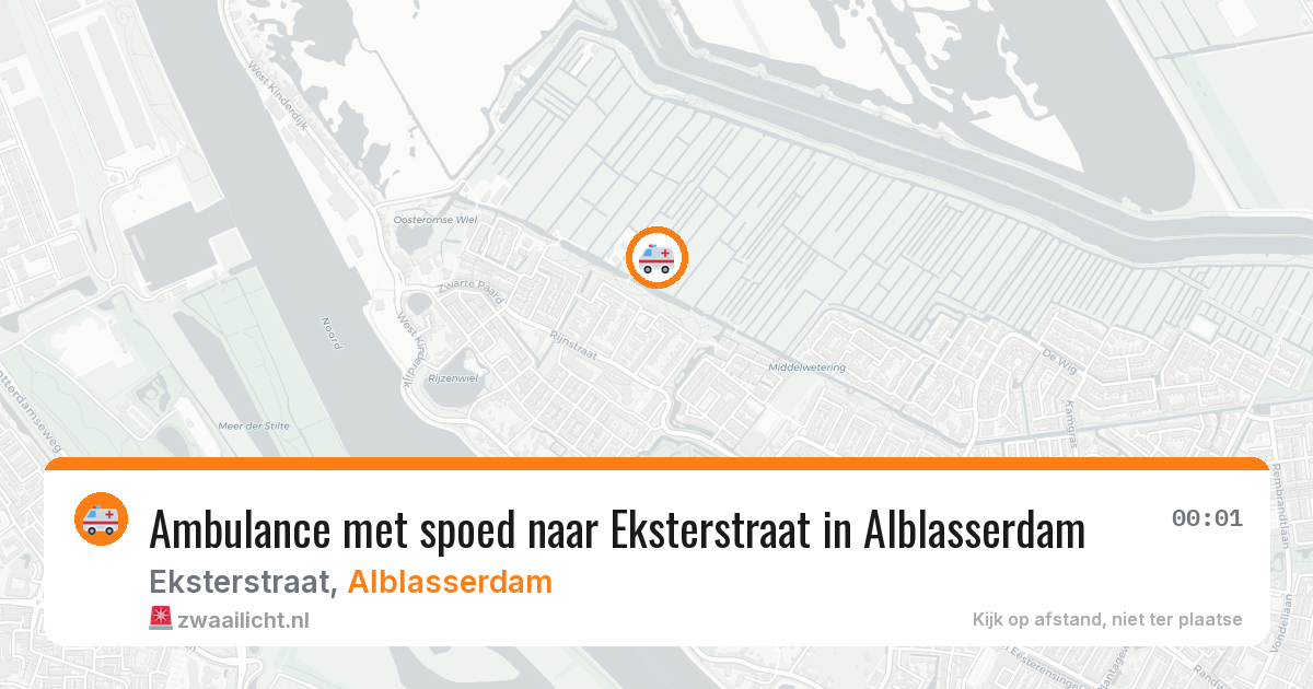 Ambulance met spoed naar Eksterstraat in Alblasserdam — 15 mrt 2026