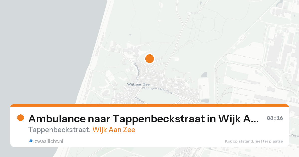 Ambulance naar Tappenbeckstraat in Wijk Aan Zee — 19 aug 2026