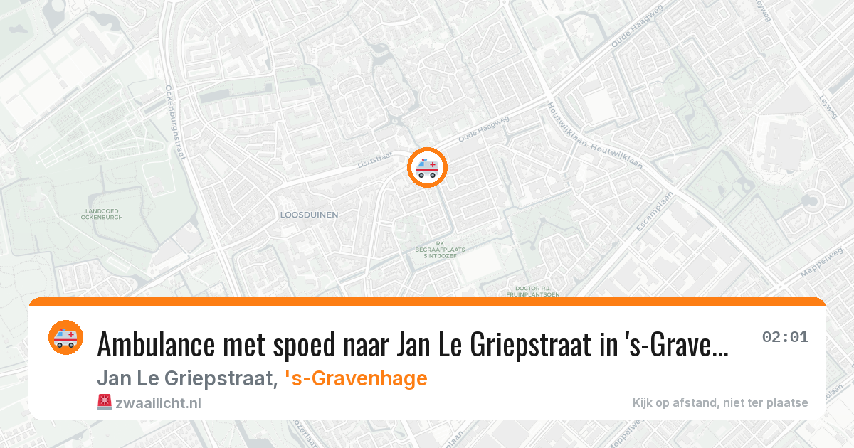 Ambulance met spoed naar Jan Le Griepstraat in 's-Gravenhage — 7 aug 2026