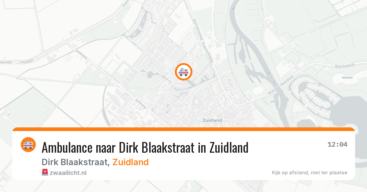 Ambulance naar Dirk Blaakstraat in Zuidland — 18 jun 2026