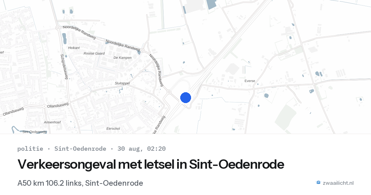 Verkeersongeval met letsel in Sint-Oedenrode — 30 aug 2026