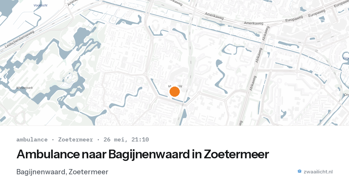 Ambulance naar Bagijnenwaard in Zoetermeer — 26 mei 2026