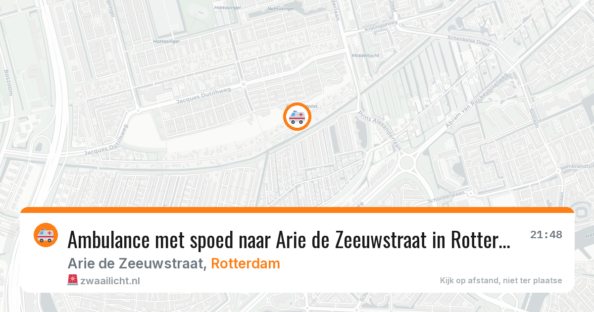 Ambulance met spoed naar Arie de Zeeuwstraat in Rotterdam — 13 jul 2026