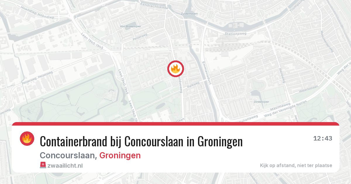 Containerbrand bij Concourslaan in Groningen — 29 mei 2026