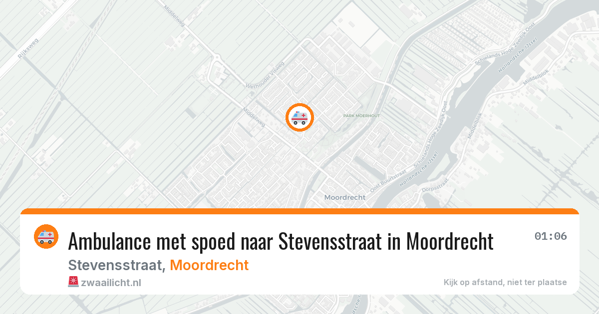 Ambulance met spoed naar Stevensstraat in Moordrecht — 10 jul 2026