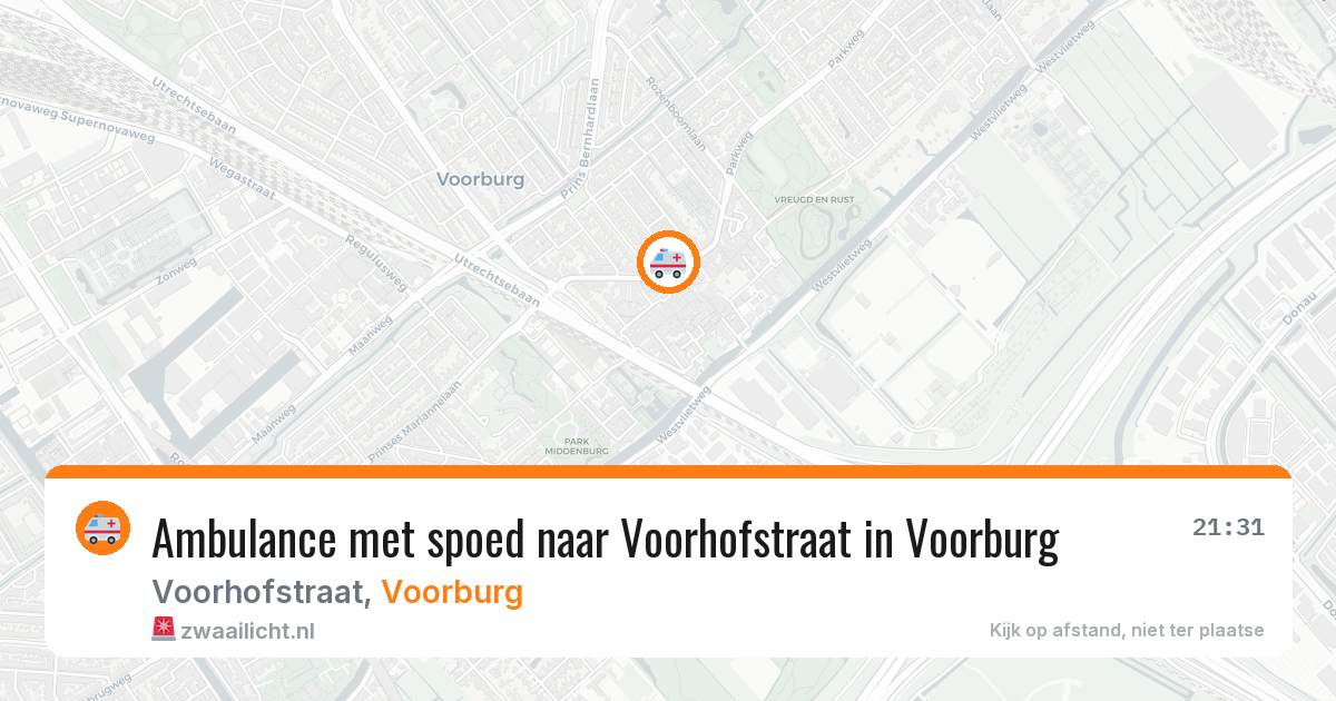 Ambulance met spoed naar Voorhofstraat in Voorburg — 12 aug 2026