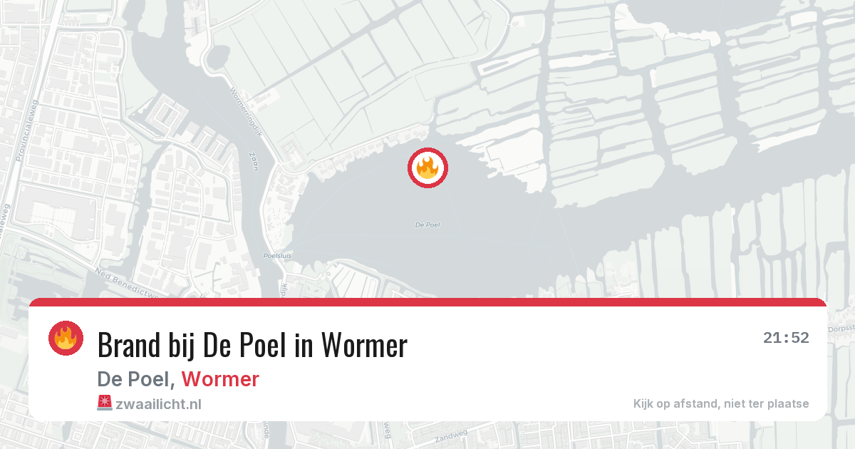 Brand bij De Poel in Wormer — 29 mrt 2026