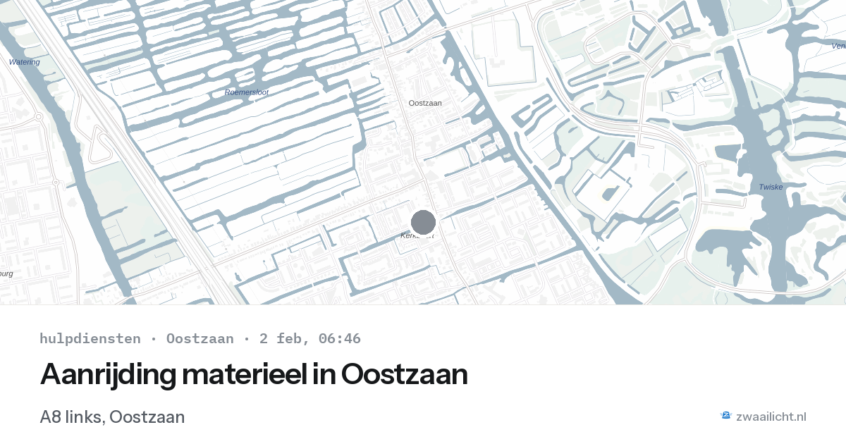 Aanrijding materieel in Oostzaan — 2 feb 2026