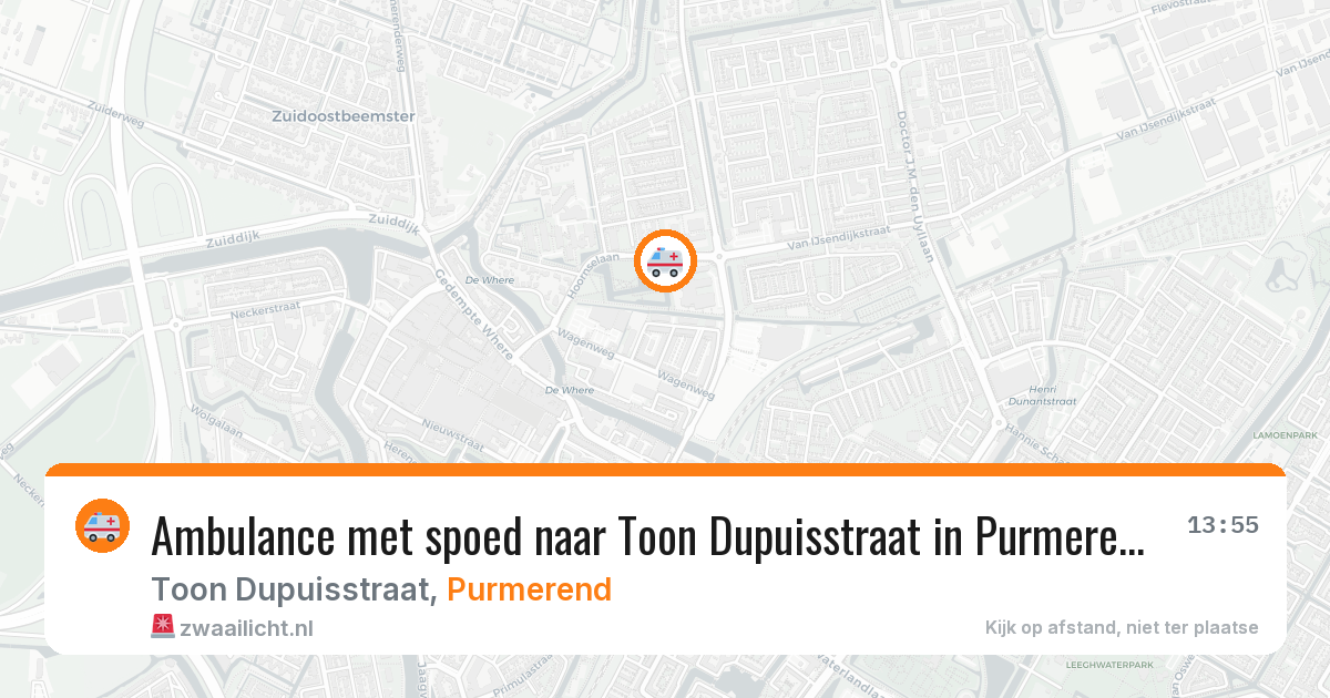 Ambulance met spoed naar Toon Dupuisstraat in Purmerend — 6 jul 2026