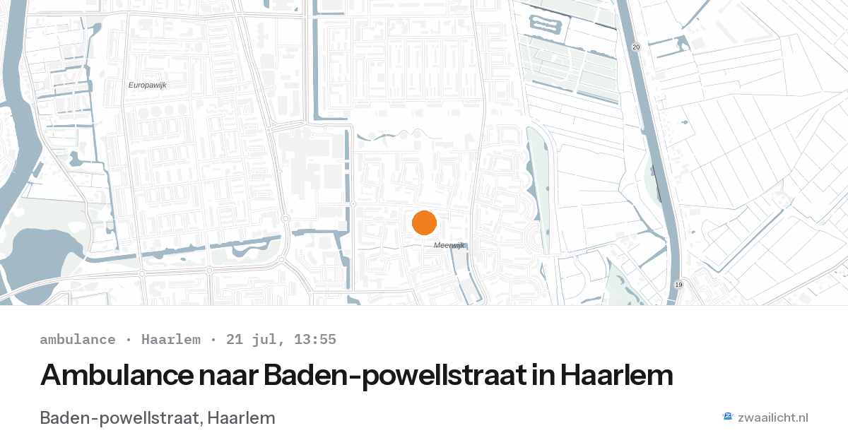 Ambulance naar Baden-powellstraat in Haarlem — 21 jul 2026