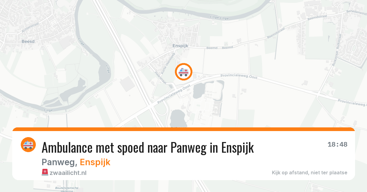 Ambulance met spoed naar Panweg in Enspijk — 26 jun 2026