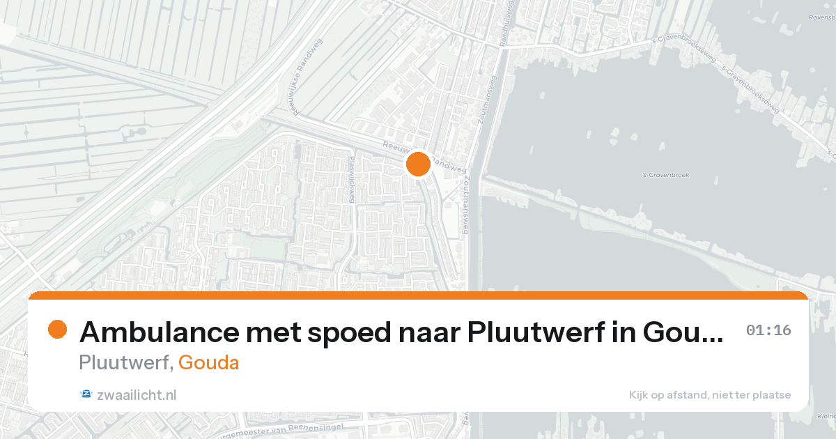 Ambulance met spoed naar Pluutwerf in Gouda — 20 aug 2026