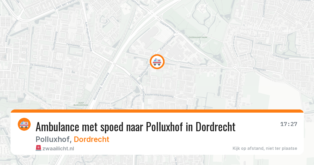 Ambulance met spoed naar Polluxhof in Dordrecht — 24 apr 2026