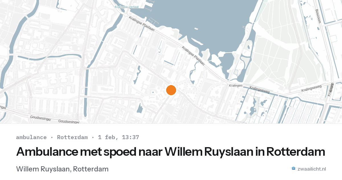 Ambulance met spoed naar Willem Ruyslaan in Rotterdam — 1 feb 2026