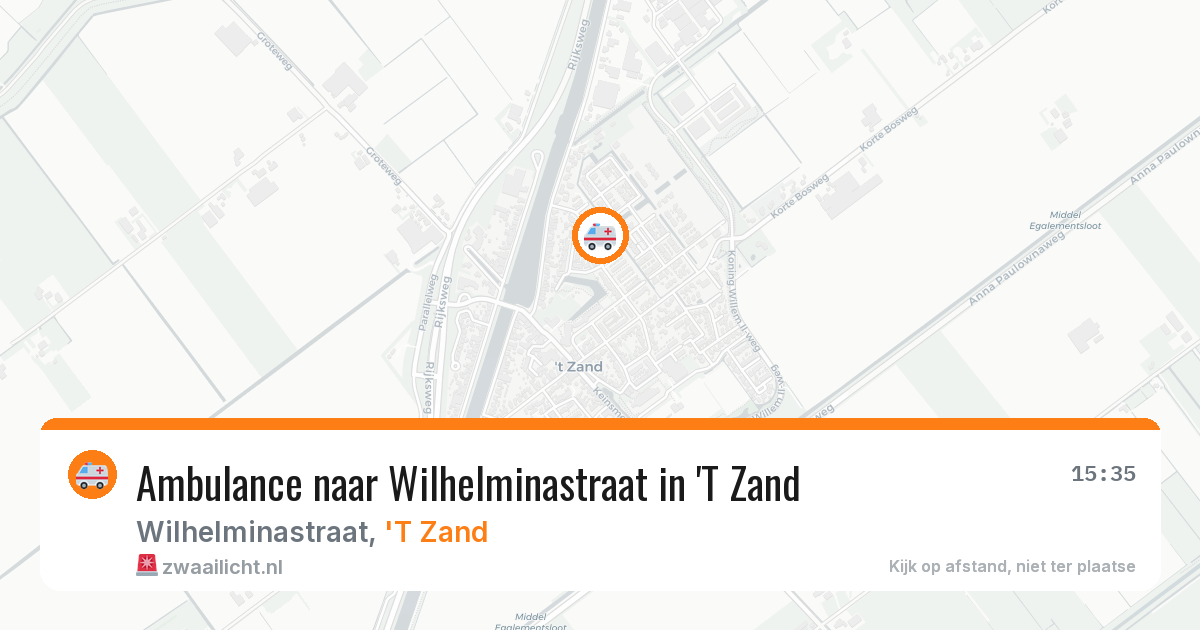Ambulance naar Wilhelminastraat in 'T Zand — 30 mei 2026