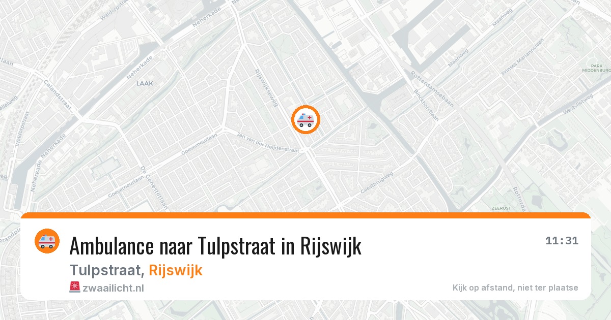 Ambulance naar Tulpstraat in Rijswijk — 30 mrt 2026
