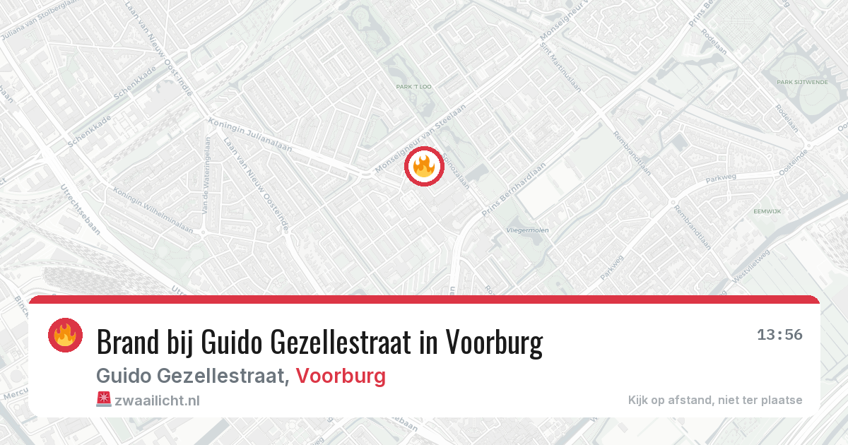 Brand bij Guido Gezellestraat in Voorburg — 4 aug 2026