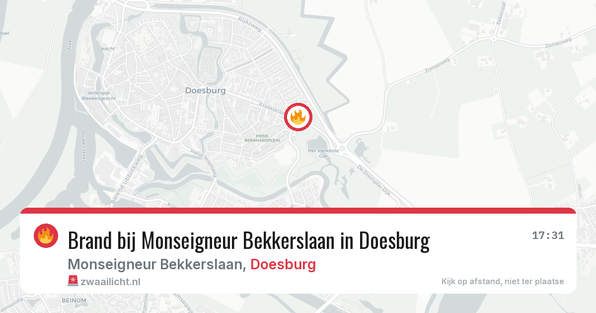 Brand bij Monseigneur Bekkerslaan in Doesburg — 14 aug 2026