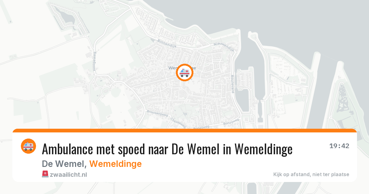 Ambulance met spoed naar De Wemel in Wemeldinge — 28 jul 2026