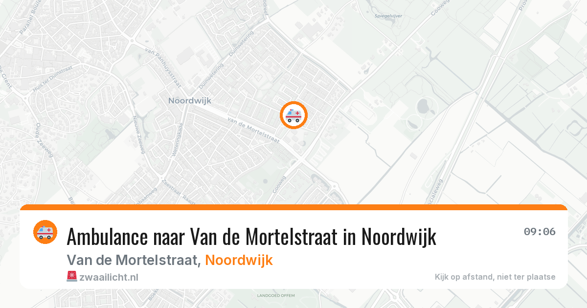Ambulance naar Van de Mortelstraat in Noordwijk — 5 aug 2026